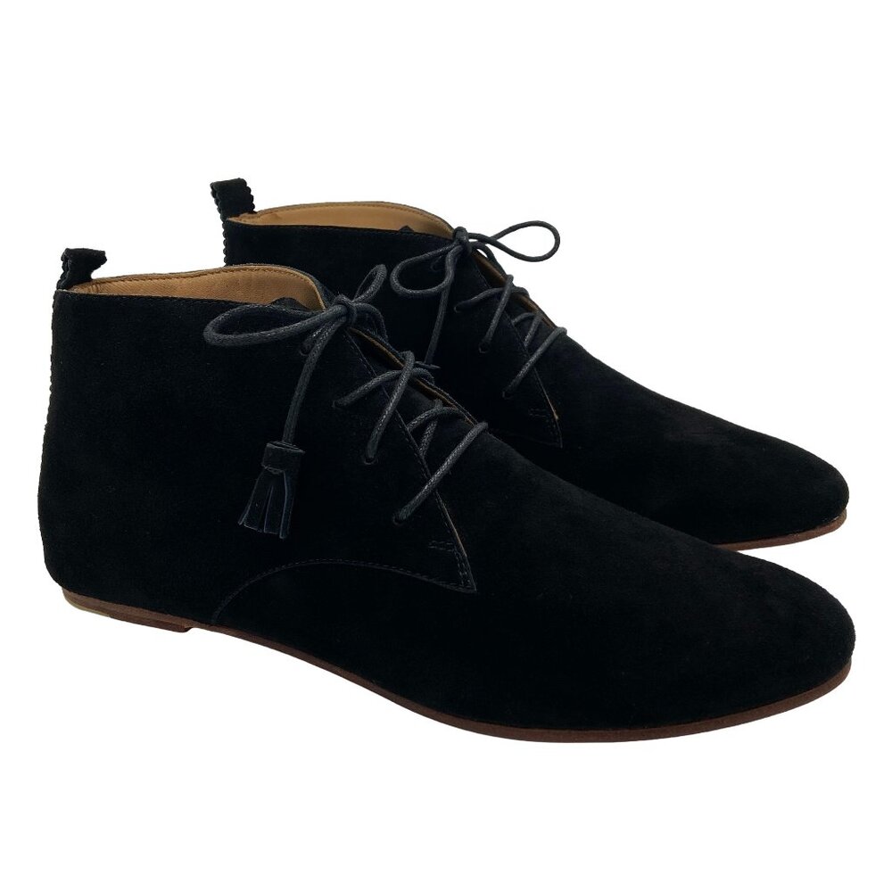 ULLA JOHNSON FLAT BLACK SUEDE BOOTIES SIZE 40 EU 9.5 US
